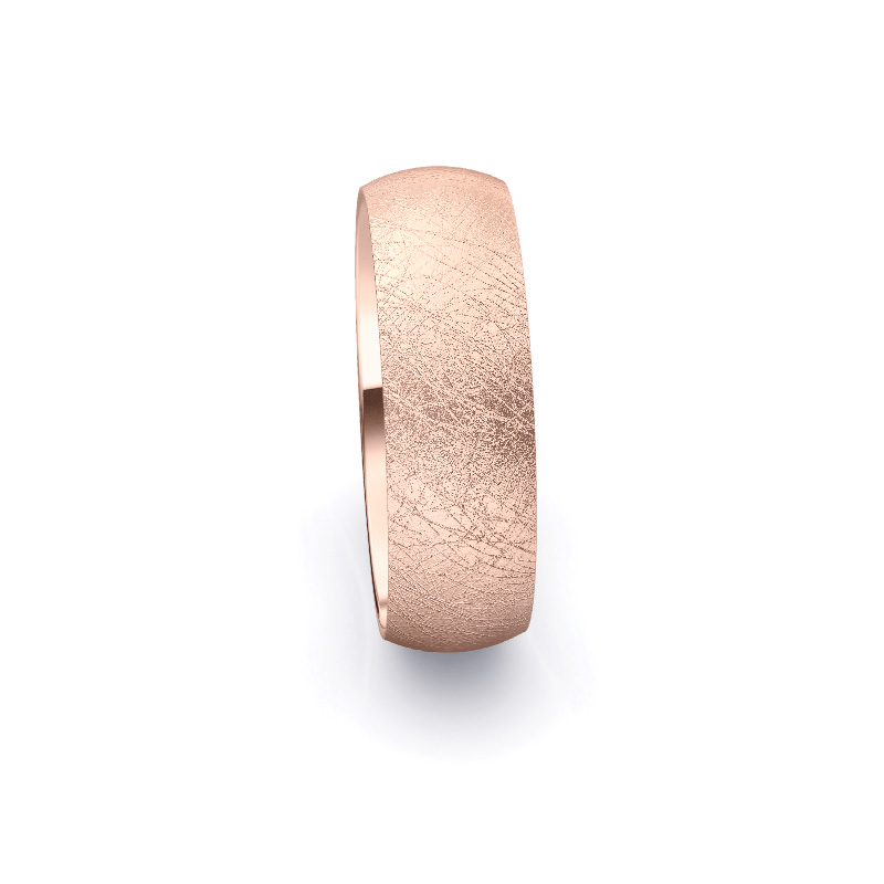 Roségold Eheringe mit Diamanten und Eismattierung in 7 mm Breite