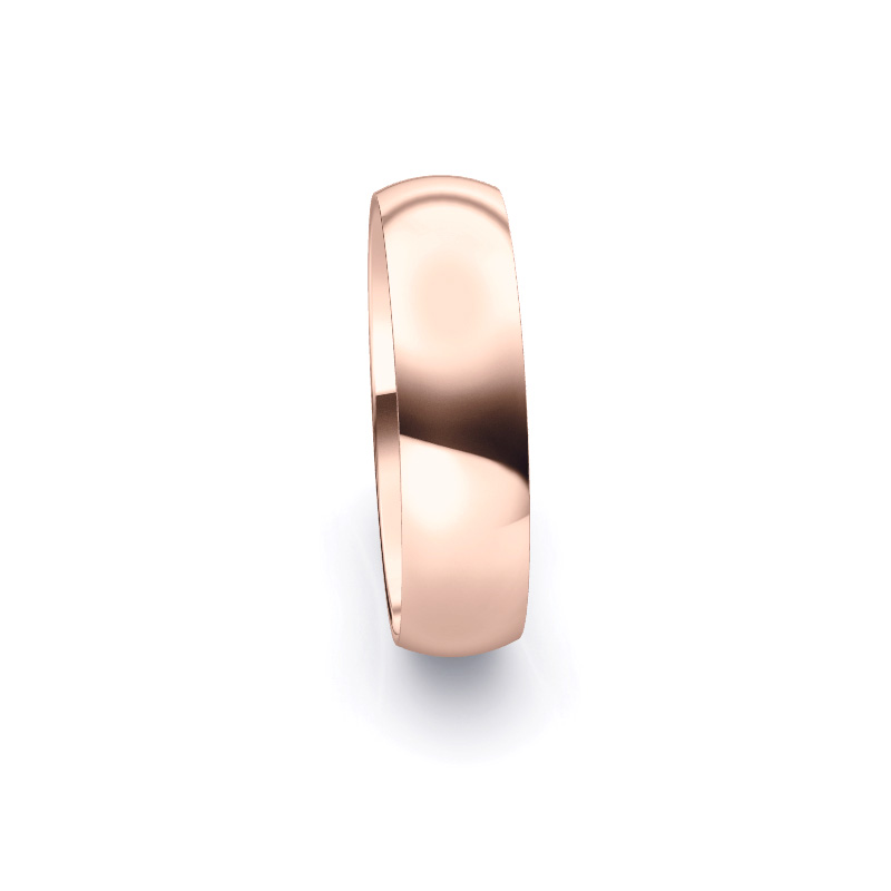 Trauringe aus Rosegold mit 6 mm Breite, poliert