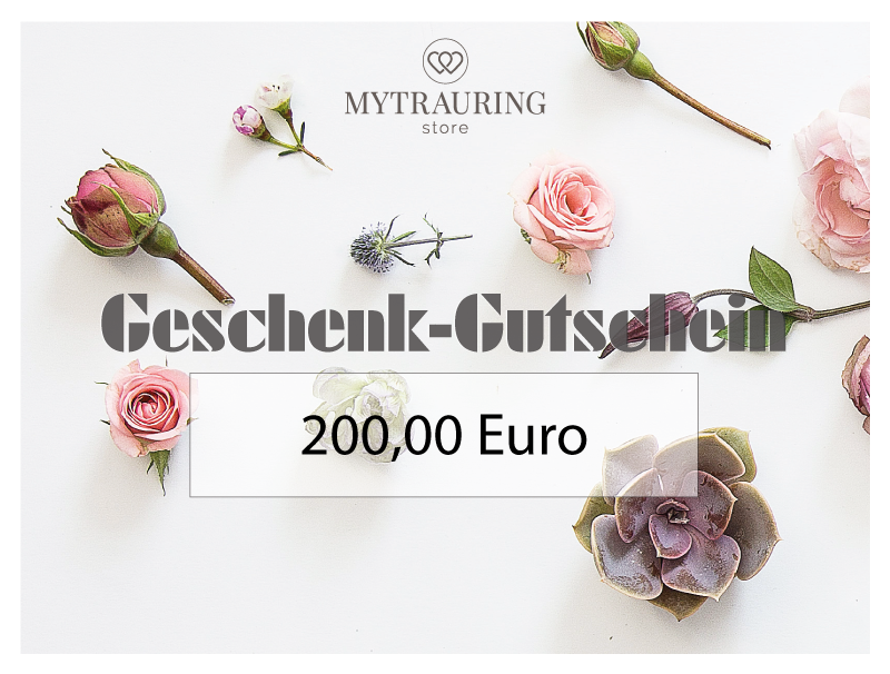 200 Euro Wertgutschein kaufen bei MYTRAURINGstore Voucher200