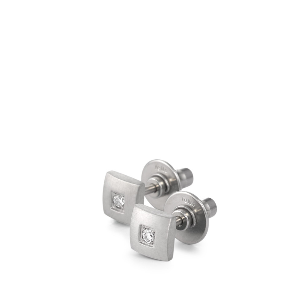 Elegante kissenförmige Ohrstecker aus Edelstahl mit Diamanten 3967527