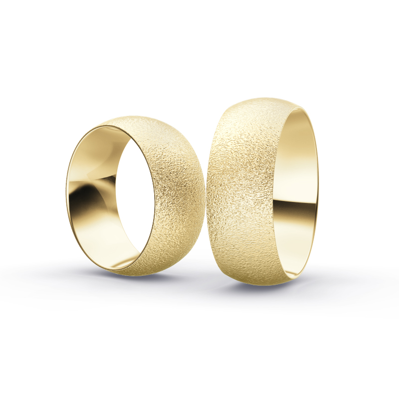 Gelbgold Eheringe mit Diamanten und Körnung in 8 mm Breite 