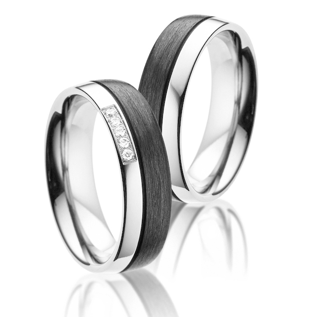 Ringe in Schwarz  Bicolore Ringe aus Carbon online kaufen