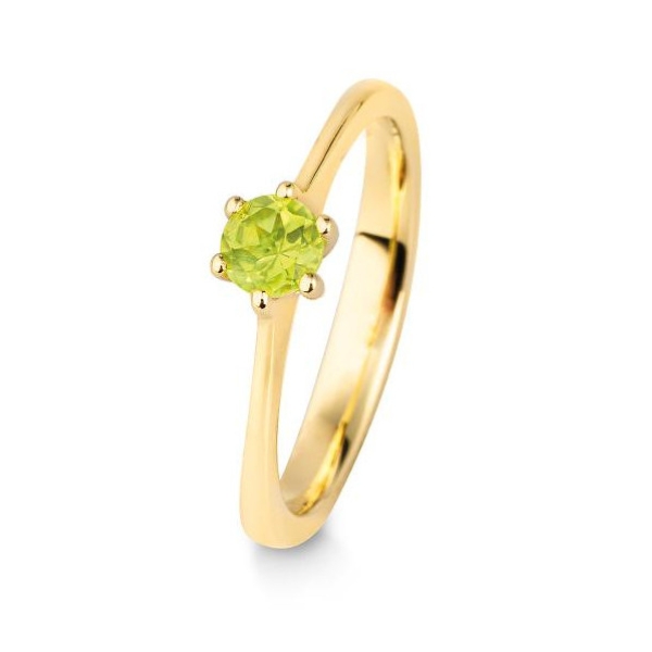 Verlobungsring aus Gelbgold mit Edelstein Peridot