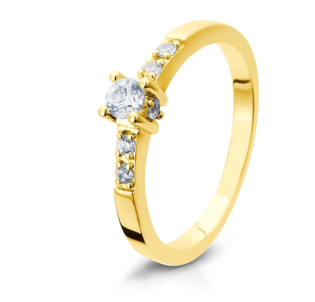 Eleganter Verlobungsring Solitärring Gelbgold mit Diamant Brillant Breuning 41/05403 41/05404 41/054