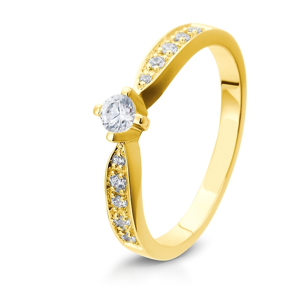 Eleganter Verlobungsring Solitärring Gelbgold mit Diamant Brillant Breuning 41/05397 41/05398 41/053