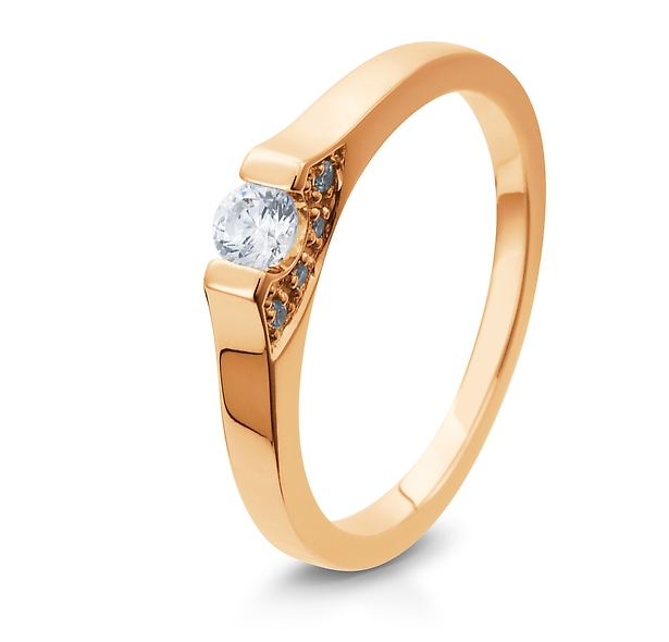 Eleganter Verlobungsring Solitärring Rotgold mit Diamant Brillant Breuning 41/05409 41/05410 41/0541