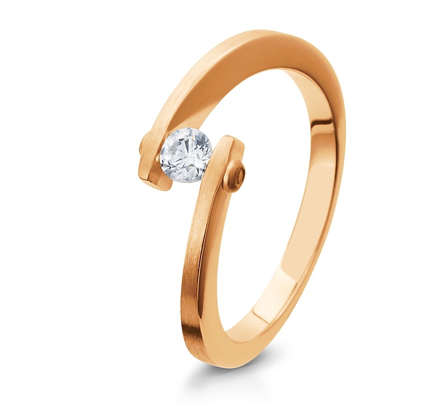 Eleganter Verlobungsring Solitärring Rotgold mit Diamant Brillant Breuning 41/05400 41/05401 41/0540