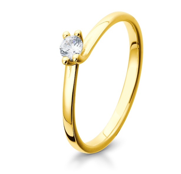 Eleganter Verlobungsring Solitärring Gelbgold mit Diamant Brillant Breuning 41/05308 41/05309 41/053