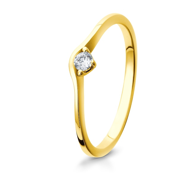 Eleganter Verlobungsring Solitärring Gelbgold mit Diamant Brillant Breuning 41/05299 41/05300 41/053