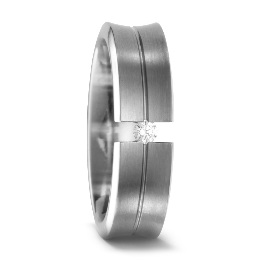 Mattiert Verlobungsring aus Titan mit Diamant TitanFactory 51319