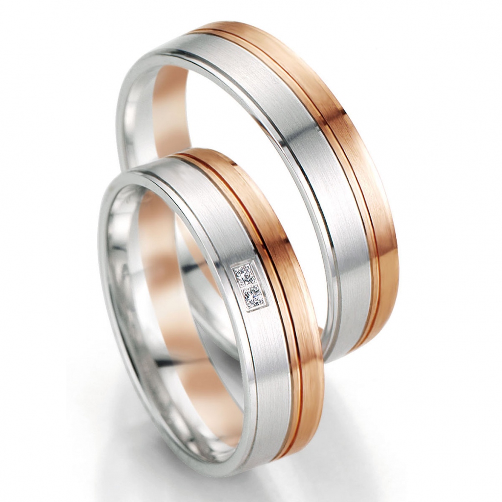 Rotgold Rosegold 333 585 Trauringe Günstig Weißgold Breuning 48-07063 & 48-07064