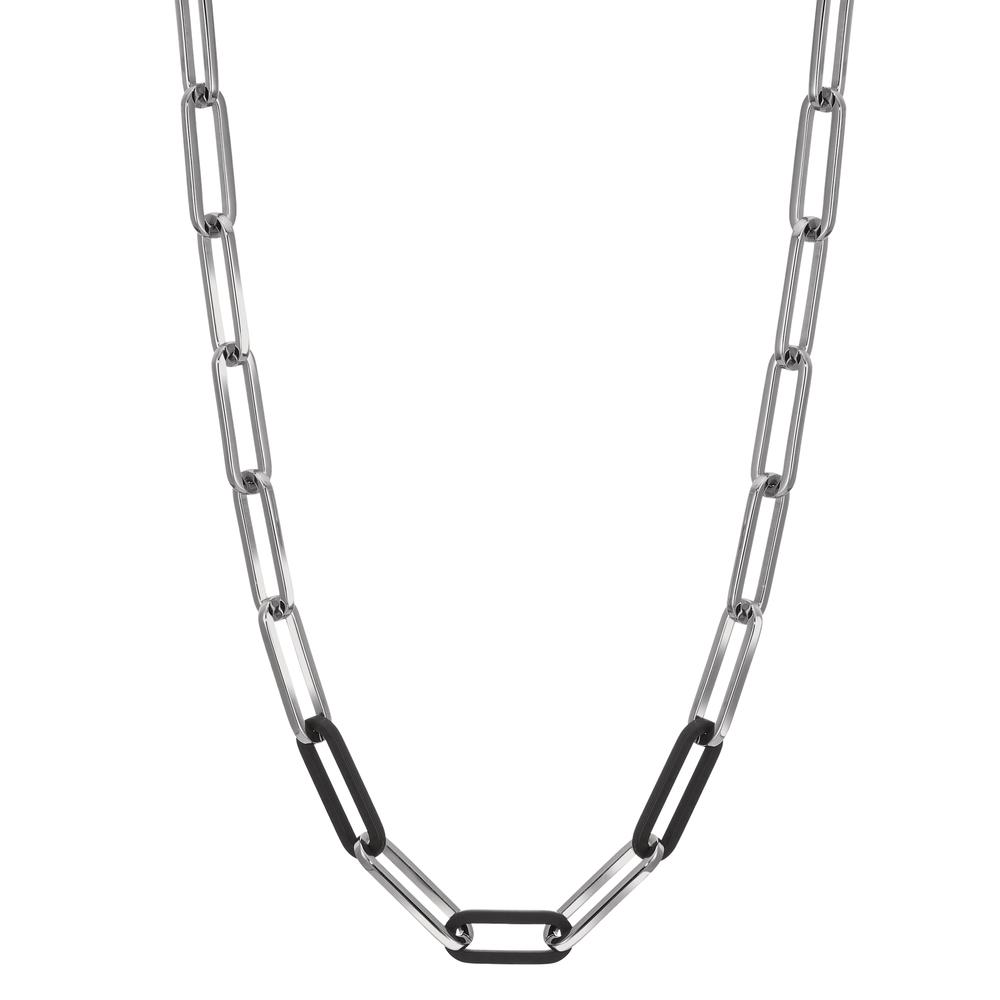 Collier aus Edelstahl und Carbon mit großen Gliedern