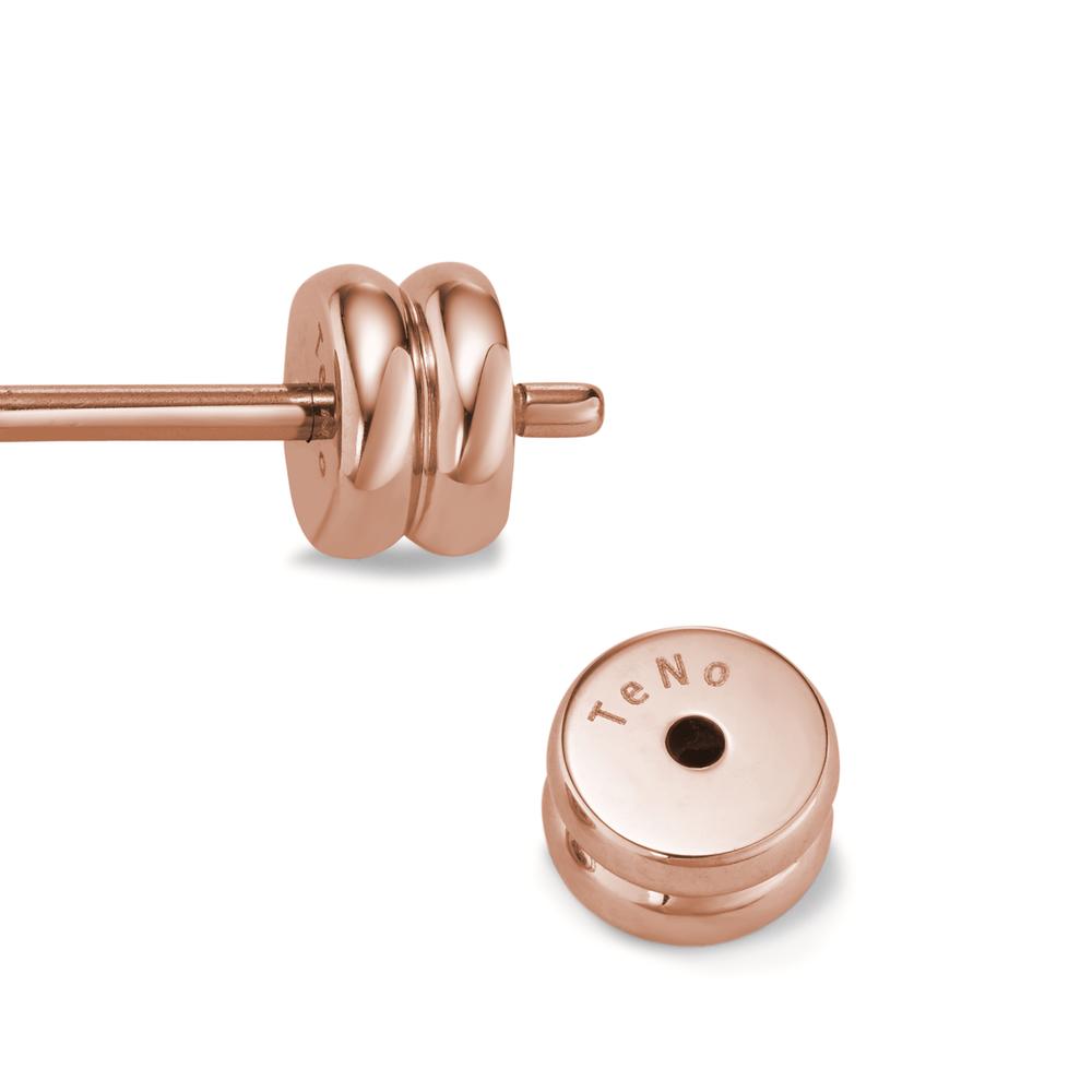 bicolore Ohrstecker aus Carbon und Edelstahl mit 14 K Roségold