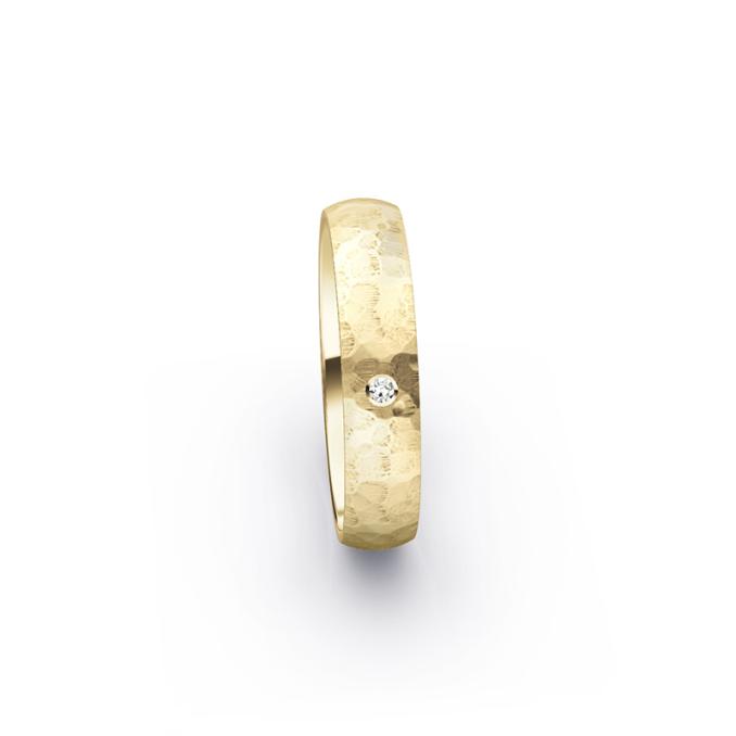 Herrliche Gelbgold Eheringe in besonderem Design mit Diamanten 5071