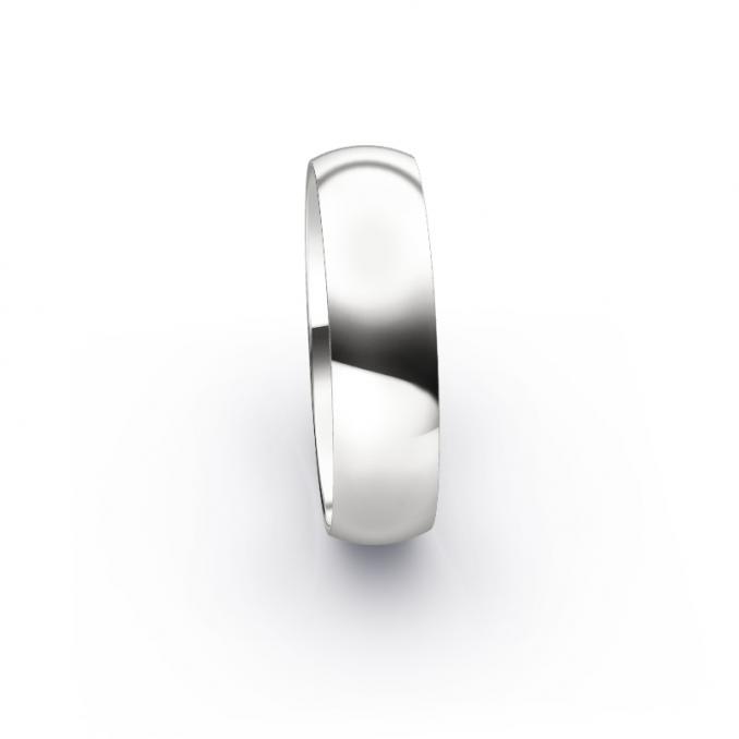 Aufnahme von schlichten polierten Trauringen aus Weissgold mit 6 mm Breite