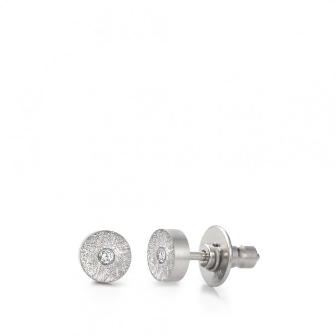 Besondere Ohrstecker aus Edelstahl mit zwei weißen Diamanten 3967526