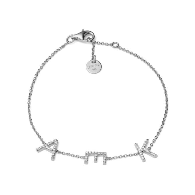 Individuelles Armband aus vergoldetem Silber 925 mit wählbaren Initialen MY022