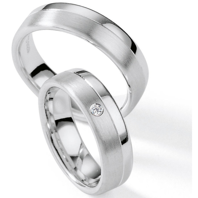 Eheringe Trauringe aus Silber 925 mit Diamant Ruesch Collection Nowotny 55/01100-060