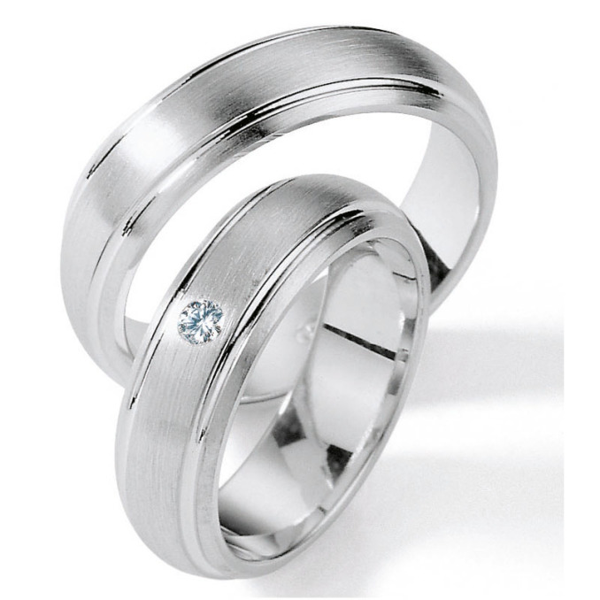 Eheringe Trauringe aus Silber 925 mit Diamant Ruesch Collection Nowotny 55/01140-060