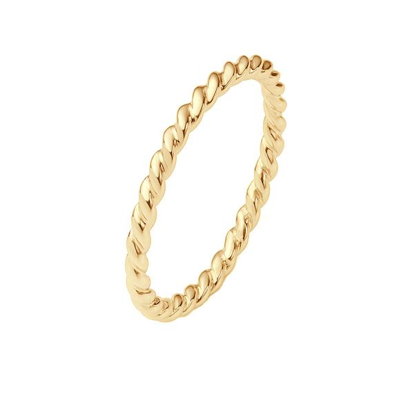Polierter Gelbgold Beisteckring mit Kugelmuster