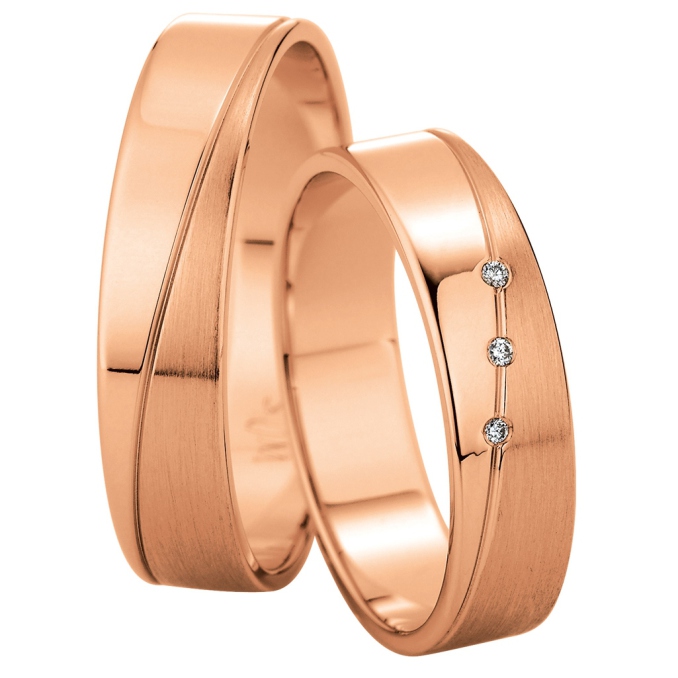 Poliert Rosegold Trauringe Günstig Hochpoliert Vertiefung Diamanten Saint Maurice Rotgold 49-81504 &