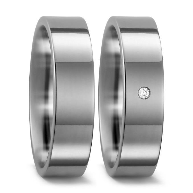 DiamaPartnerringe Eheringe aus Titan poliert mitnt TitanFactory 51812