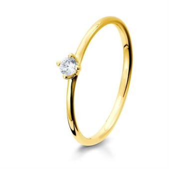 Verlobungsring Solitärring Gelbgold mit Diamant Breuning 41-05278