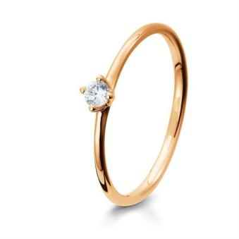 Verlobungsring Solitärring Rotgoldmit Diamant Breuning 41-05278