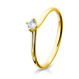 Verlobungsring Solitärring Gelbgold mit Diamant Breuning 41-05281