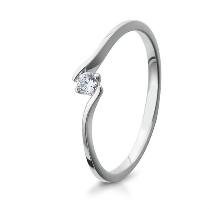 Verlobungsringe Weißgold Twist Zirkonia 41-5296