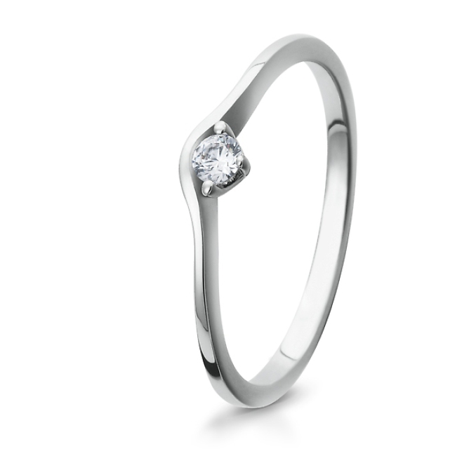 Eleganter Verlobungsring Solitärring Weißgold mit Diamant Brillant Breuning 41/05299 41/05300 41/053