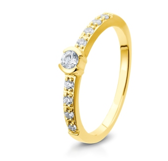 Eleganter Verlobungsring Solitärring Gelbgold mit Diamant Brillant Breuning 41/05394 41/05395 41/053