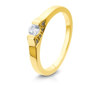 Eleganter Verlobungsring Solitärring Gelbgold mit Diamant Brillant Breuning 41/05409 41/05410 41/054