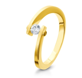 Eleganter Verlobungsring Solitärring Gelbgold mit Diamant Brillant Breuning 41/05400 41/05401 41/054