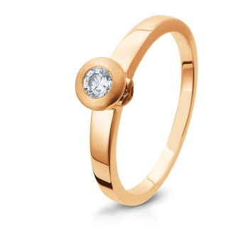 Eleganter Verlobungsring Solitärring Rotgold mit Diamant Brillant Breuning 41/05400 41/05401 41/0540