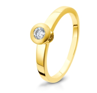 Eleganter Verlobungsring Solitärring Gelbgold mit Diamant Brillant Breuning 41/05400 41/05401 41/054