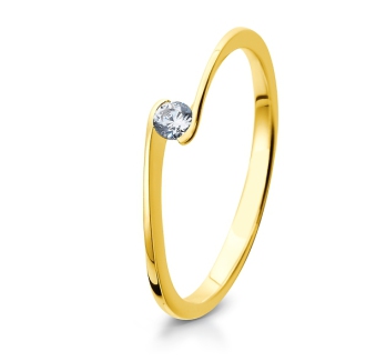 Eleganter Verlobungsring Solitärring Gelbgold mit Diamant Brillant Breuning 41/05311 41/05312 41/053