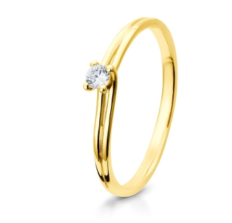 Eleganter Verlobungsring Solitärring Gelbgold mit Diamant Brillant Breuning 41/05305 41/05306 41/053