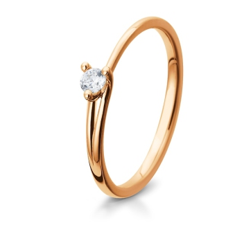 Eleganter Verlobungsring Solitärring Rotgold mit Diamant Brillant Breuning 41/05302 41/05303 41/0530