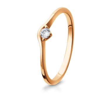 Eleganter Verlobungsring Solitärring Rotgold mit Diamant Brillant Breuning 41/05299 41/05300 41/0530