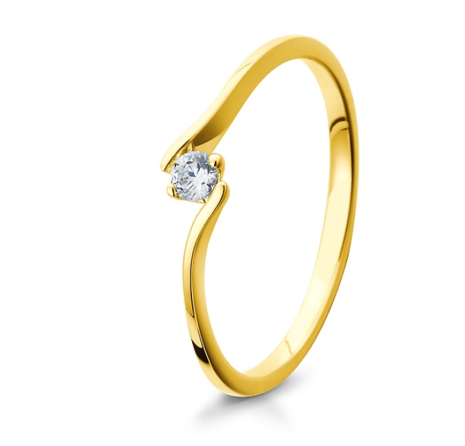 Verlobungsringe Gelbgold Twist Zirkonia 41-5296
