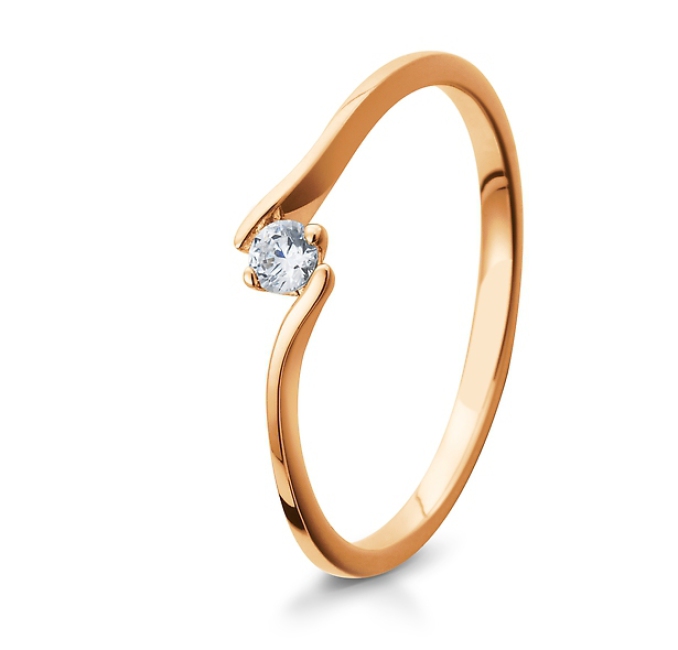Verlobungsringe Rotgold Twist Zirkonia 41-5296