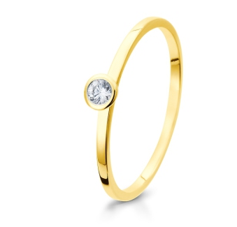 Verlobungsring Solitärring Gelbgold mit Diamant Breuning 41-05287