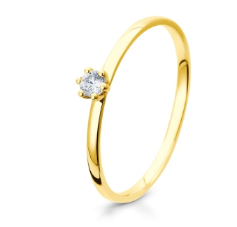 Verlobungsring Solitärring Gelbgold mit Diamant Breuning 41-05284