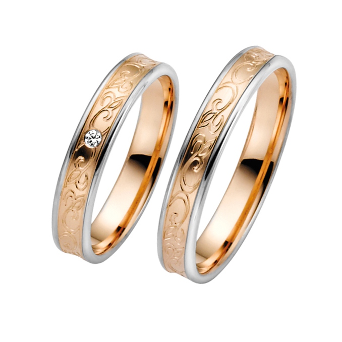 Bicolor Rosegold Trauringe Günstig Eheringe Rotgold Weißgold MyTrauring Rauschmayer 50821