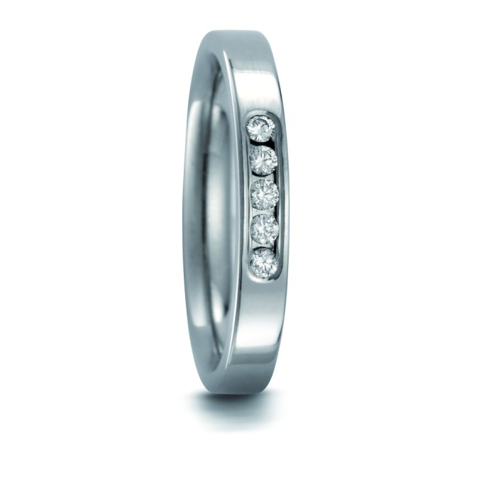 Schmuckring Vorsteckring Verlobungsring aus Titan mit Diamanten TitanFactory 51658