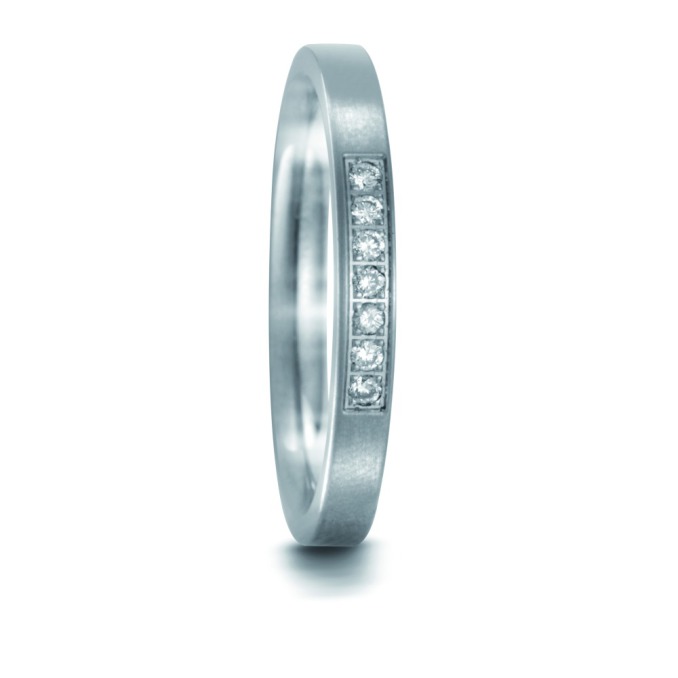 Schmuckring Vorsteckring Verlobungsring aus Titan mit Diamanten TitanFactory 51657