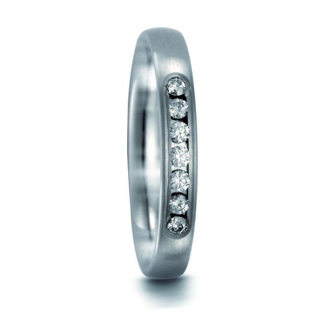 Schmuckring Vorsteckring Verlobungsring aus Titan mit Diamanten TitanFactory 51659