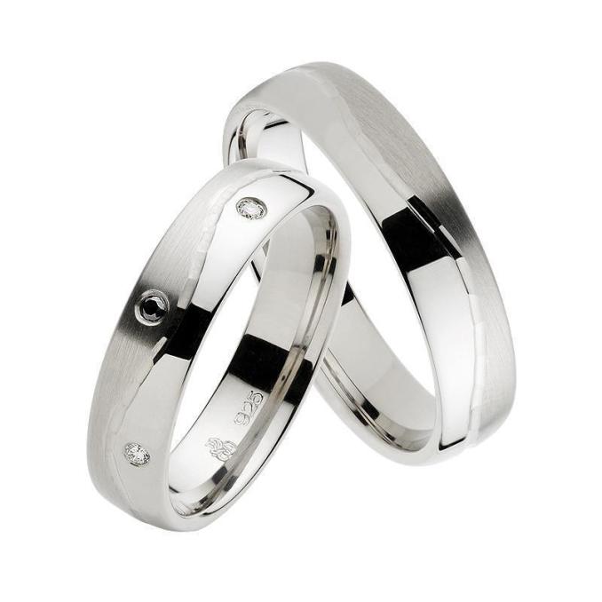 platinierte Silber Eheringe Partnerringe Verlobungsringe 05619