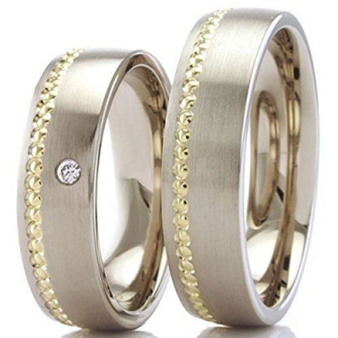 Silber & Gelbgold Eheringe Partnerringe Verlobungsringe 60060